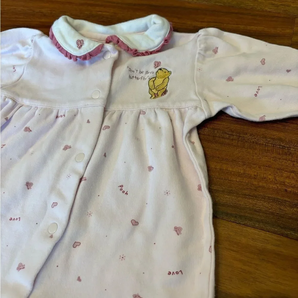 Winnie the Pooh Disney Classic Pooh light pink footed jumpsuit pajamas